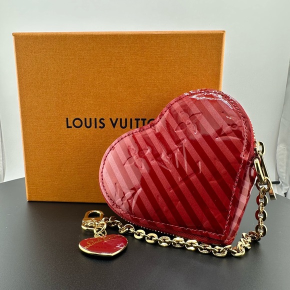 Louis Vuitton Vernis Rayures Coeur Heart Coin Purse Authentic Limited Edition - Picture 6 of 12